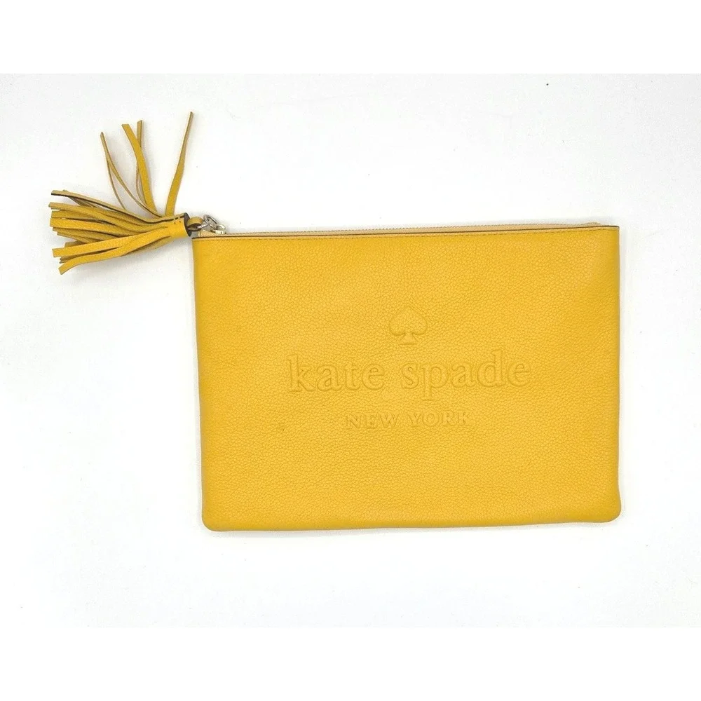 Kate Spade Signature Logo Daffodil Clutch Appx 10